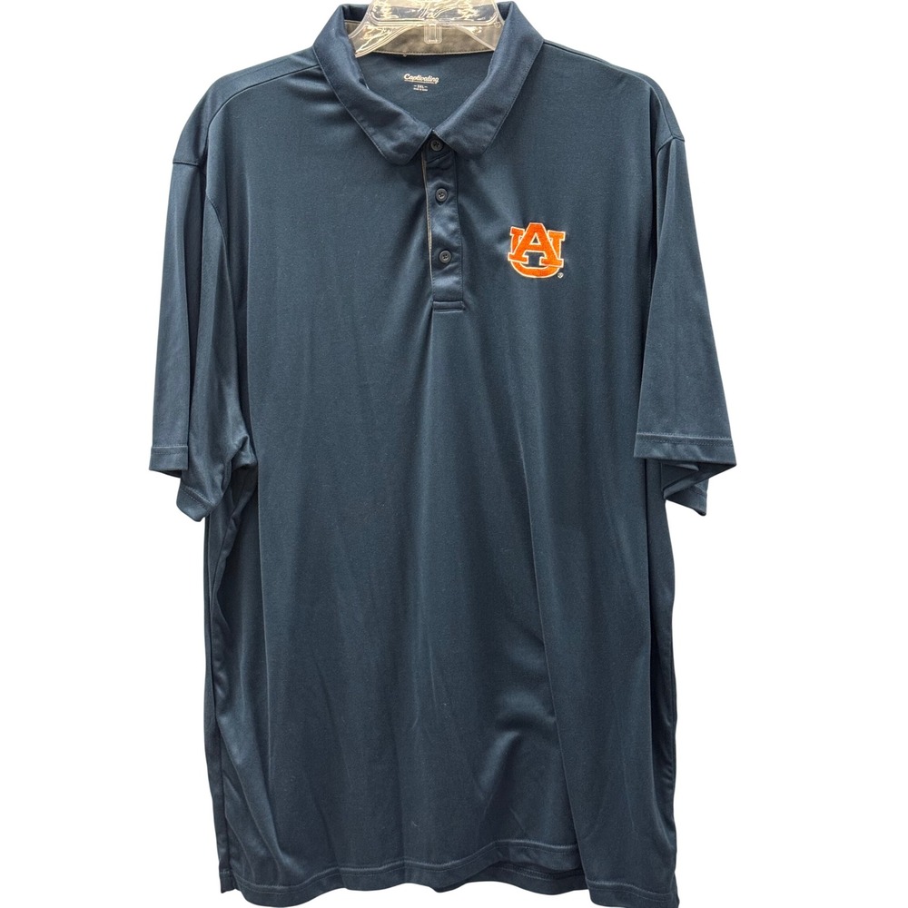 Captivating Apparel Auburn Tigers Polo Mens 3XL Navy Performance Short Sleeve